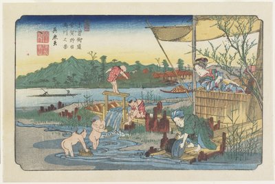 View of the Tori-kawa River at Kuragano Station by Keisai Eisen